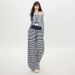 Autumn Winter Striped Loose Comfortable Long American-style Blue And White Drawstring Elastic Casual Pants, Stylish_ecoleips.com