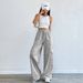 Voya Spring New Spring Style Women's Wide-leg, Cotton-polyester Blend, European And American Style, Casual Wide-leg Pants For Women_ecoleips.com
