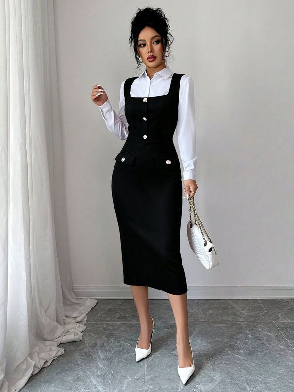 Voya Recommend! Women's Clothing 2026 Spring And Summer European And American Style Elegant Temperament Slim Fit Dress Vest Skirt_ecoleips.com