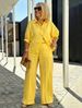 Women's Two Piece Set Spring Autumn Casual Solid Color Wide Leg Pants Collared Shirt_ecoleips.com