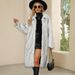 Women's Square-neck Faux Fur Long Coat, Warm And Popular For Autumn And Winter._ecoleips.com