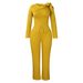 Women's Clothing New Style Fashion Temperament Solid Color Long Sleeved Tops And Pants_ecoleips.com