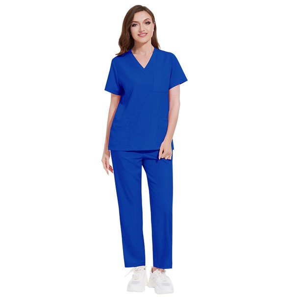 Women's Clothing Multicolor Split Suits Nurse Uniforms Work Clothes Protective Clothing Professional Work Clothes Technician Uniform Dental_ecoleips.com
