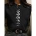Cross-border Plus-size Summer Fashion Letter Moon Eclipse Short-sleeve Women's T-shirt_ecoleips.com