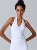 K Beautiful Back Sports Bra Cross Hanging Neck Bra Gathering Camisole Vest Fitness Yoga Suit Top For Women_ecoleips.com