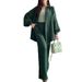 Women's Clothing New Long Sleeved Large Size Suits For Women Loose Solid Color Two Piece Suits For Women_ecoleips.com
