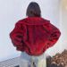 Faux Fox Fur Jacket Women's Winter Coat Short Padded Faux Fur Coat With Notched Lapel, Warm Fluffy Outerwear (Multiple Colors & Sizes)_ecoleips.com
