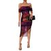 Women's Clothing Hip Skirt Fantasy Red One Shoulder Slit Wave Edge Hot Girl Mesh Dress_ecoleips.com