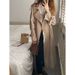 Parisian Elegance Trench Coat – Double-Breasted Long Coat With Notch Lapel_ecoleips.com