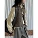 Aria Basics Louvre Spring New Parisian Artistic Designer Style Lem Waffle Down Vest Casual Short Top For Women_ecoleips.com