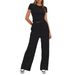 2026 European American Foreign Trade Women's Two-piece Casual Set: Short-sleeved Top And High-waisted Wide-leg_ecoleips.com
