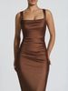 K Sexy Pleated High-end New Dress With Slimming Effect, Camisole Temperament, Banquet Evening Gown, Long_ecoleips.com