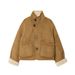 Women's Clothing Reversible Polyester Jacket – Beige Dual-Sided Coat (Streetwear Chic For Spring/Fall)_ecoleips.com