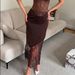 Talenza Vintage Lace Skirts Women Brown Lace Patchwork See-Through Maxi Skirts Sexy High-Waisted Fitted Party Looks Female Skirt_ecoleips.com