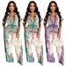 Women's Clothing New Sexy V Neck Retro Printed Jumpsuit For Women_ecoleips.com