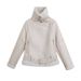 midlength leather jacket with belt longsved leather windbreaker fashionable british jacket for women 6652_ecoleips.com
