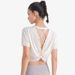 Women's Clothing Summer Cool Quick Drying Breathable Fitness Tops Beautiful Backs Loose Yoga Short Sleeved Sports Blouses_ecoleips.com