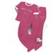 Women's Summer Short Sleeve T-Shirt Set Fashion Printed Casual Round Neck Two Piece Outfit Black Polyester_ecoleips.com