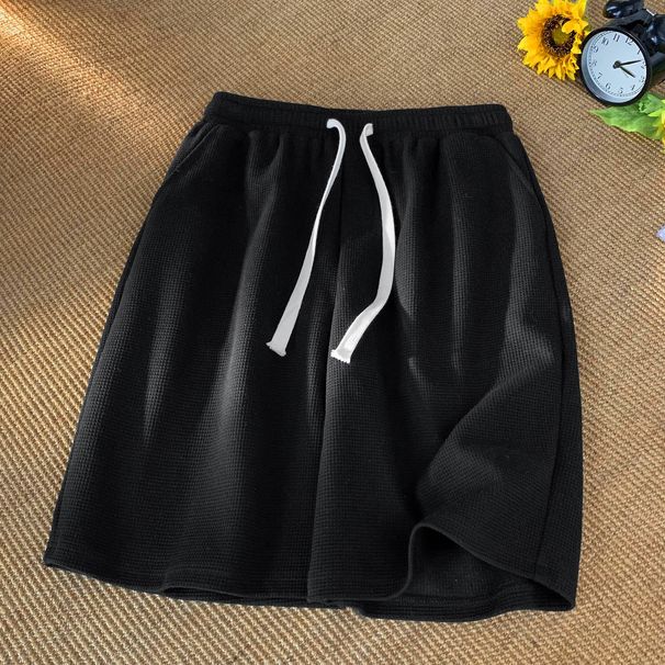 Women's Waffle Shorts Summer Casual Breathable Lounge Shorts - Loose Fit Retro Athletic Beach Shorts With Stretch (M-5XL, Black/Khaki/Grey/White)_ecoleips.com