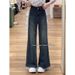 Retro Non-tight-fitting Flared Jeans For Women, New Autumn Style, Plus Size, High-waisted, Slimming, Vintage Wide-leg_ecoleips.com