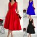 Women's Clothing Sleeveless V Neck Vest Fashion Casual Dress Evening Dress_ecoleips.com