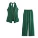 Women's Clothing Cotton And Linen Halter Neck Vest Suit Women's Summer Wear With Light Luxury High End Trousers Two Piece Suit_ecoleips.com