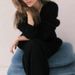 Women's Clothing Luxury Faux Mink Knit Cardigan Women's V-Neck Long Sleeve Oversized Sweater Coat For Autumn Winter_ecoleips.com