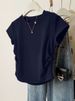 Women Summer Short Sleeved Top For Fashion Versatile Base Shirt Slim Fit Round Neck T-shirt Casual And Sexy Breathable And Cool_ecoleips.com