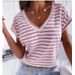 Aria Basics Aria Basics In-stock Cross-border European And American Foreign Trade Clothing Independent Station Women's Tops Striped_ecoleips.com