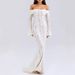 Women's Off-the-Shoulder Lace Dress Ethereal Bell Sleeve Fitted Waist Strapless Fishtail Alluring Sexy Spring_ecoleips.com