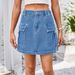 Women's Clothing Is Hard Washed Denim Workwear Short Skirt Skirt_ecoleips.com