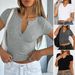 Diyun 2025 Spring/Summer European And American Y2K Sexy Ribbed Slim V-Neck Solid Color Knitted Short-Sleeve_ecoleips.com