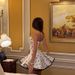Fashion Women's Strapless High Waisted Slimming Polka Dot Print Dress A-Line Mini Skirt French Heiress Style Hot Selling R Clothing_ecoleips.com