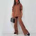 Women’s Clothing new women's autumn and winter solid color casual loose casual zipper sweatshirt wide leg pants suit_ecoleips.com