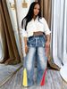Aria Basics S391370 Export European And American Fashion Women's Casual Drawstring High-waisted Color-blocked Gradient Straight_ecoleips.com