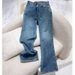Women's Clothing High Waist Wide Leg Narrow Version Retro Straight Loose Floor Length Jeans For Women Summer_ecoleips.com