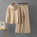 Women's Autumn/Winter Knitted Hooded Sweatshirt Set Casual Fashionable Two-Piece Sweater And Pants Ensemble Lazy Style_ecoleips.com