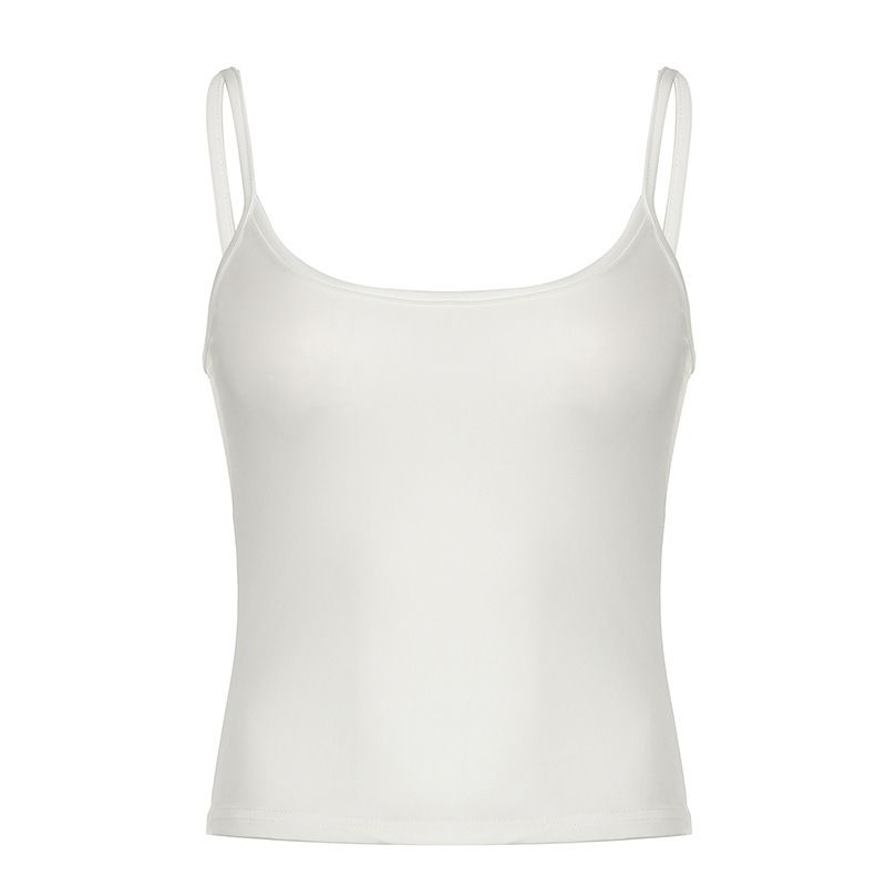 Aria Basics Aria Basics Cross-border European And American Street Style Solid Color Basic Off-shoulder Square-neck Camisole Summer, Suitable For_ecoleips.com
