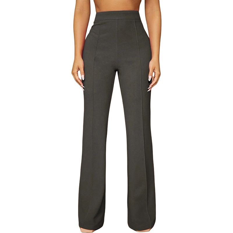 Women's Clothing High Waist Straight Leg Pants - Professional Office Trousers With Stretch, Comfortable Work Pants For Business Casual, 10 Colors_ecoleips.com