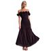 Slim Sexy Off-Shoulder Dress Style Spring/Summer Solid Color Mesh Vacation Wear_ecoleips.com