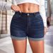 Denim Shorts For Women - High Stretch Vintage Washed Jeans Shorts With Roll-Up Hem, Mid Waist Comfort Fit, Summer Casual Streetwear_ecoleips.com