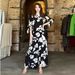 Muslim Women's Clothing 2025 Spring New Fashion Printed Tie Top Wide-Leg Pants Set_ecoleips.com