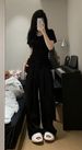 Popular Deep V-neck Front Shoulder Foreign Style Short-sleeved Summer 2026 Korean Version Of Basic Slim And Thin Premium Ice Silk Top_ecoleips.com