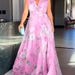 Women Off Shoulder Backless Printed Chiffon Dress Elegant Summer Vacation Flowy Beach Casual A Line Dress_ecoleips.com