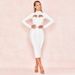 Women's Clothing Autumn And Winter Women's Tight Hollow Long Sleeved Dress Usually You Can Wear A High End Black Bandage Evening Dress_ecoleips.com