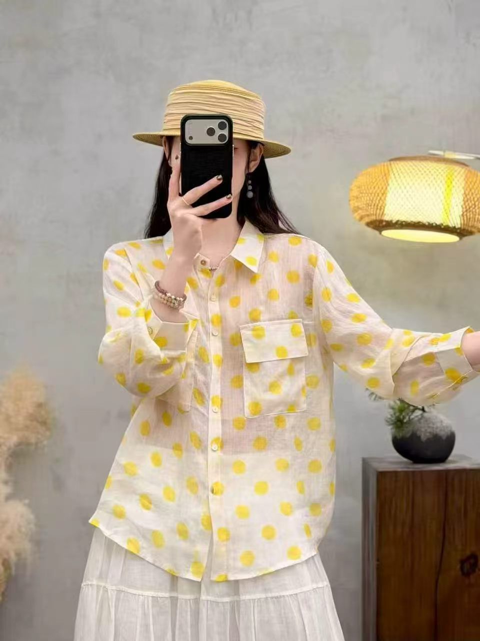 Korean-style Fashionable Polka Dot For Women, 2026 Summer New Versatile Casual Chic Shirt_ecoleips.com