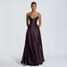 Women's European American Style Casual Long Sleeved Slim Fit Silk Halter Backless A-Line Maxi Dress_ecoleips.com