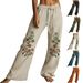 Women's Clothing Women's Wide Leg Trousers Drawstring Waist Printed Fashionable For Formal & Casual For Women_ecoleips.com