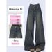 Large Size Women's Clothing Retro And Old Straight Jeans Women's New Pants High Waist And Thin Design Wide Leg Pants_ecoleips.com