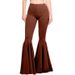 Women's Mermaid Flare Pants - High Waisted Stretchy Wide Leg Palazzo Trousers For Curvy, Plus Size, Petite | 9 Colors | Waist Comfort_ecoleips.com